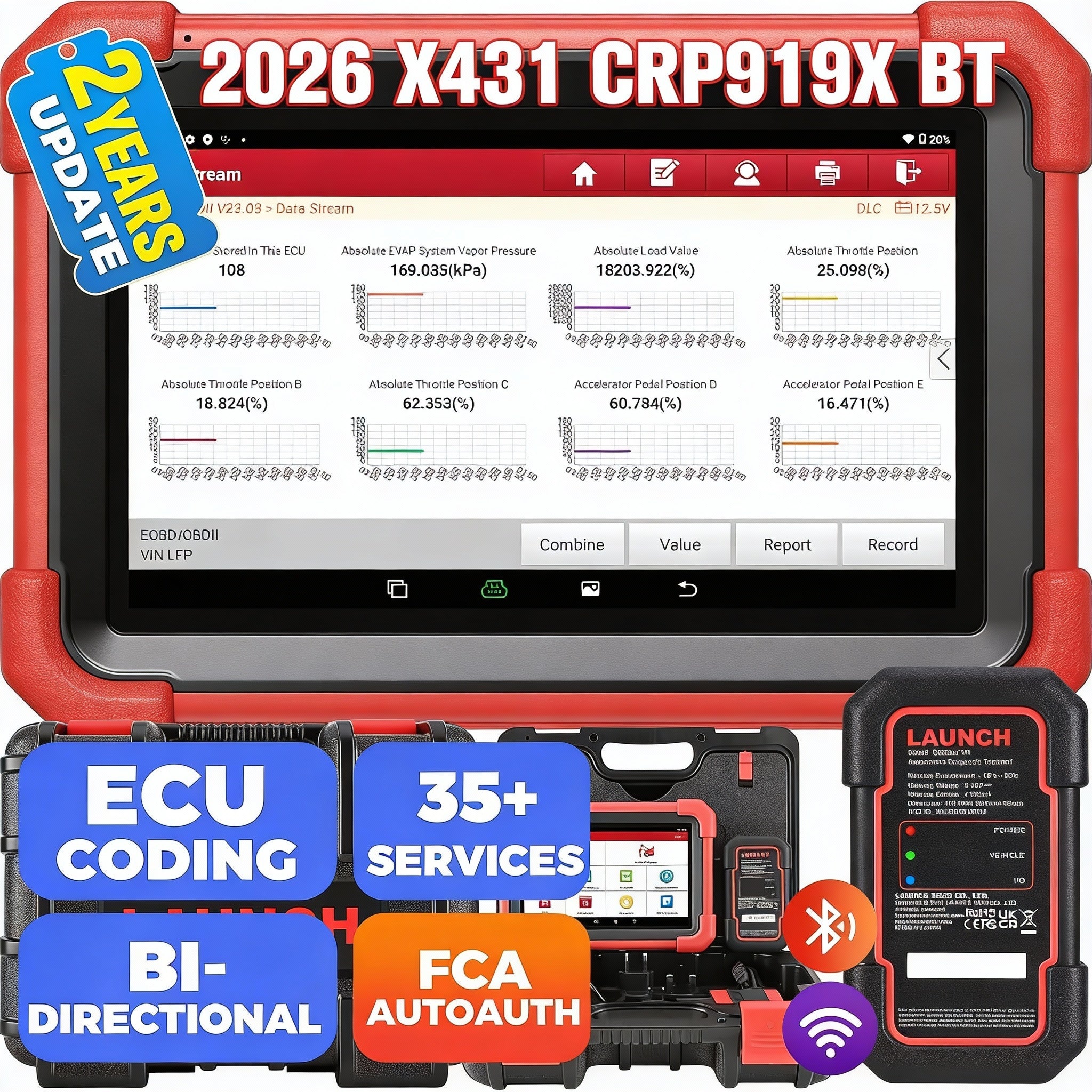 Outil de diagnostic automobile bidirectionnel BT Launch X431 CRP919X