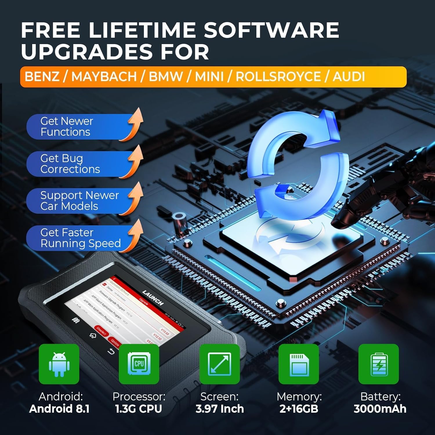 Launch X431 Creader Elite 2.0 BBA OBD2 Car Scanner